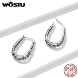 Vintage 925 Sterling Silver Snake Hoop Earrings Wedding Jewelry