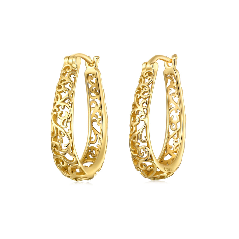 Vintage 925 Sterling Silver Snake Hoop Earrings Wedding Jewelry