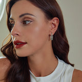 Vintage 925 Sterling Silver Snake Hoop Earrings Wedding Jewelry