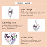925 Silver Love Heart Beads Pendant for DIY Jewelry