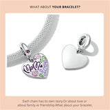 925 Silver Love Heart Beads Pendant for DIY Jewelry