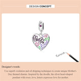 925 Silver Love Heart Beads Pendant for DIY Jewelry