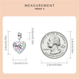 925 Silver Love Heart Beads Pendant for DIY Jewelry