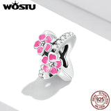 925 Sterling Silver Flower Spacer Charm Pendant DIY Jewelry Making