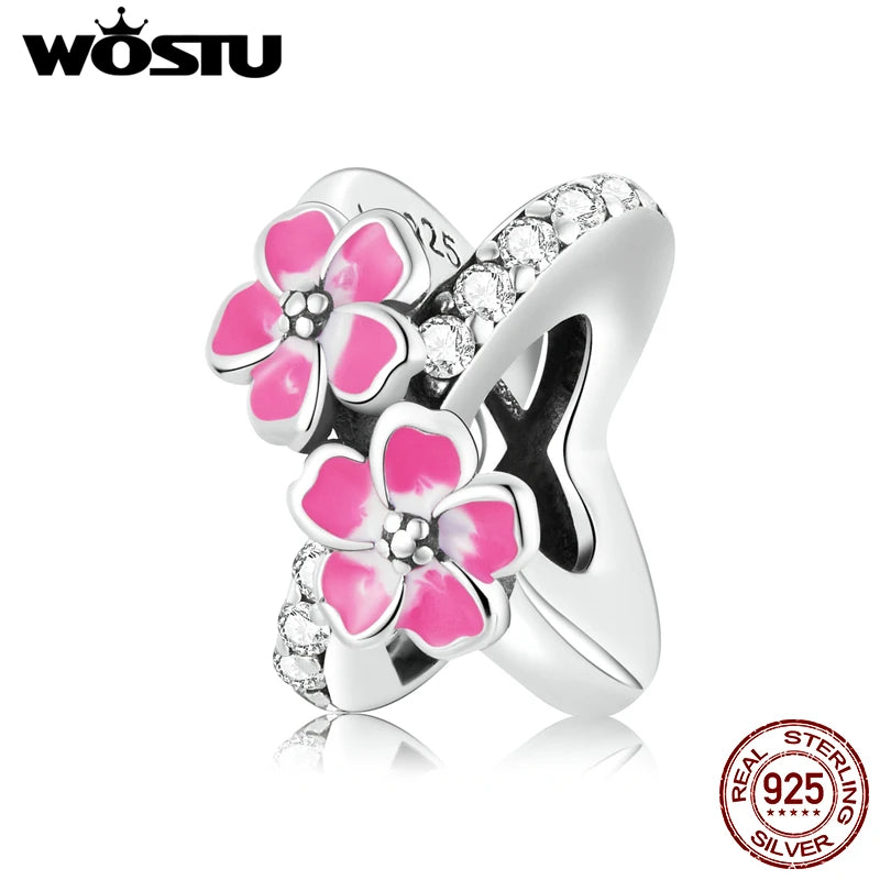 925 Sterling Silver Flower Spacer Charm Pendant DIY Jewelry Making