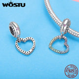 Sterling Silver Rainbow Heart Dangle Charms for Bracelet Necklace