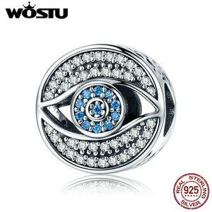 925 Silver Lucky Eye CZ Charm Bead for Women Bracelet DIY