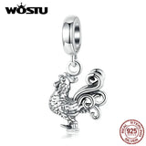 Rooster Beads 925 Silver Animal Charms Fit Bracelet FIC1337