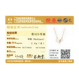925 Silver Rose Paper Heart Necklace for Women