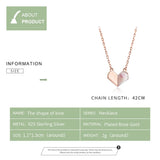 925 Silver Rose Paper Heart Necklace for Women