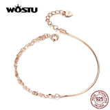925 Sterling Silver Rose Bracelet Bangle CQB149
