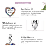 Rainbow Love Pendant Charm CZ DIY Jewelry for Bracelet Necklace