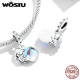 S925 Sterling Silver Astronaut Pendant Charm Bead for Jewelry Making