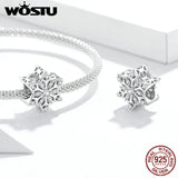 Snowflakes Metal Beads 925 Sterling Silver Charm for Women DIY Bracelet