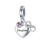Personalized Name Pet Zircon Heart Charm for Bracelet