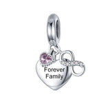Personalized Name Pet Zircon Heart Charm for Bracelet