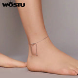 Silver Anklet Summer 925 Sterling Silver Chain Anklet for Women