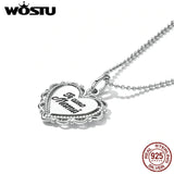 925 Sterling Silver Lace Heart Pendent Necklace for Women S925 Jewelry
