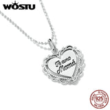 925 Sterling Silver Lace Heart Pendent Necklace for Women S925 Jewelry