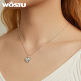 925 Sterling Silver Lace Heart Pendent Necklace for Women S925 Jewelry