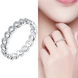 Silver Plated Heart Love Ring for Women, Stackable Forever Ring