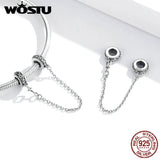 925 Sterling Silver Safety Chain Beads Stopper Charm for Snake Bracelet