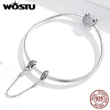 925 Sterling Silver Safety Chain Beads Stopper Charm for Snake Bracelet