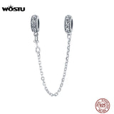 925 Sterling Silver Safety Chain Beads Stopper Charm for Snake Bracelet