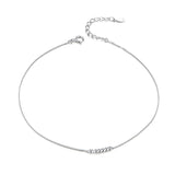 925 Sterling Silver Barefoot Sandal Anklet Chain Beaded Foot Jewelry for Women