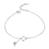 925 Sterling Silver Barefoot Sandal Anklet Chain Beaded Foot Jewelry for Women