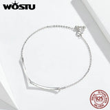 V Bracelet 925 Silver Zircon Bracelets For Women CQB137