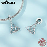 Snake 925 Silver Celtic Hanging Pendant Charm for Women
