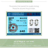 925 Silver Rainbow CZ Hoop Earrings For Women Studs Jewelry Gift
