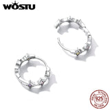 925 Silver Rainbow CZ Hoop Earrings For Women Studs Jewelry Gift