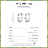 925 Silver Rainbow CZ Hoop Earrings For Women Studs Jewelry Gift