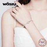 925 Silver Zircon Charm Bracelet For Women - CQB144