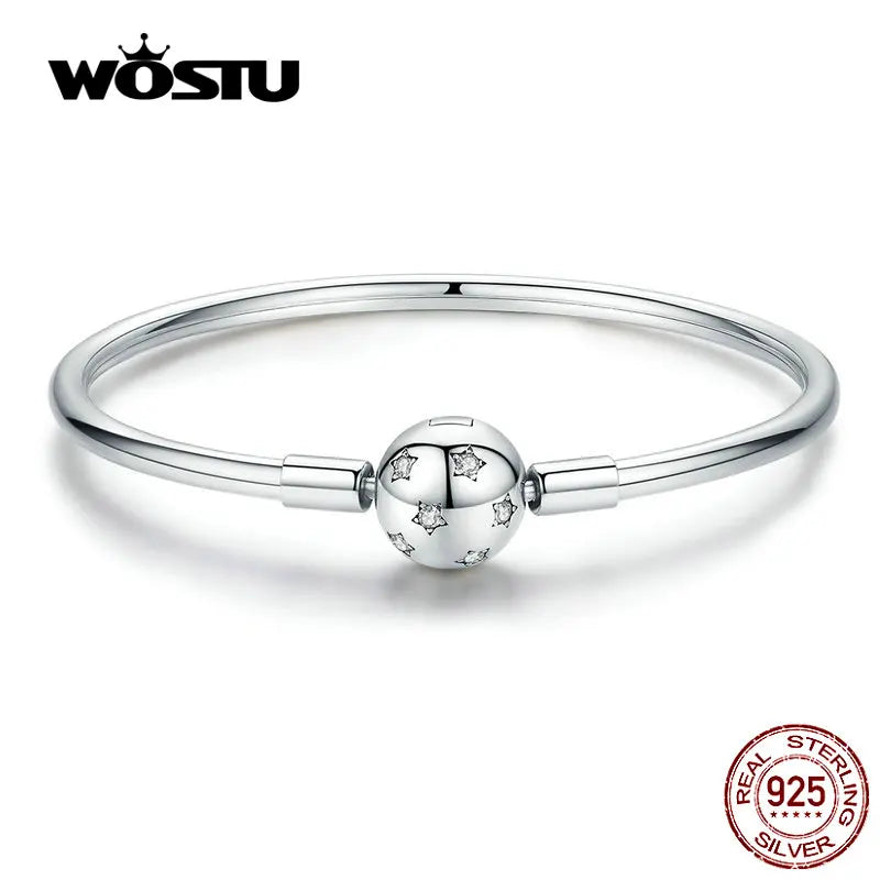 925 Silver Zircon Charm Bracelet For Women - CQB144