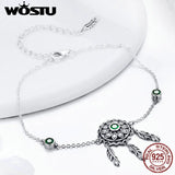 925 Silver Green Flower Leaves Bracelet for Women CQB078
