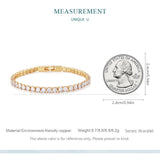 Tennis Chain Bracelet Zircon Crystal Silver Rose Wedding Party Jewelry