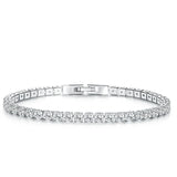 Tennis Chain Bracelet Zircon Crystal Silver Rose Wedding Party Jewelry