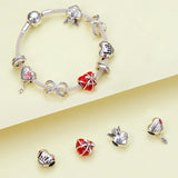 Family Charm 925 Silver Heart Pendant for Bracelet Necklace