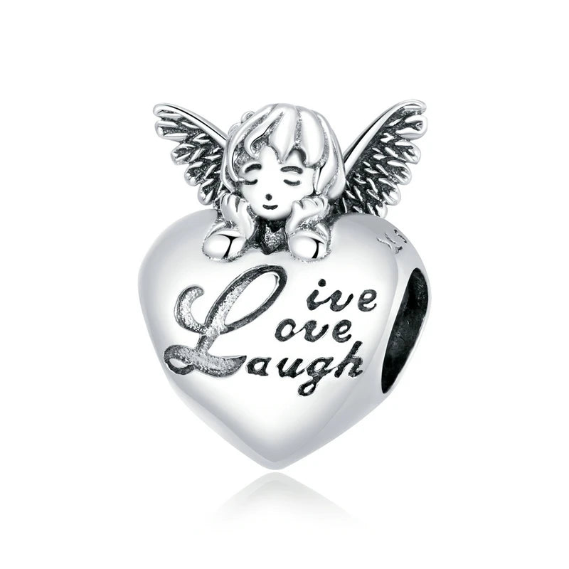 Family Charm 925 Silver Heart Pendant for Bracelet Necklace