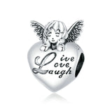 Family Charm 925 Silver Heart Pendant for Bracelet Necklace