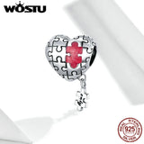 Family Charm 925 Silver Heart Pendant for Bracelet Necklace