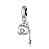 Toothbrush & Cup Charm 925 Sterling Silver Pendant Bead
