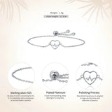 925 Sterling Silver Heartbeat Bracelet For Women Fine Jewelry