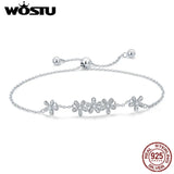 925 Silver Glitter Daisy Bracelet Link Chain Wedding Bangle CQB084