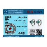 Turquoise Demon Eye Hoop Earrings 925 Sterling Silver CZ Circle Small Earrings