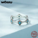 Turquoise 925 Silver Evil Eye Rings Cross Drop Earrings Necklace Women Jewelry