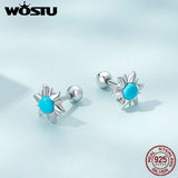 Turquoise 925 Silver Evil Eye Rings Cross Drop Earrings Necklace Women Jewelry